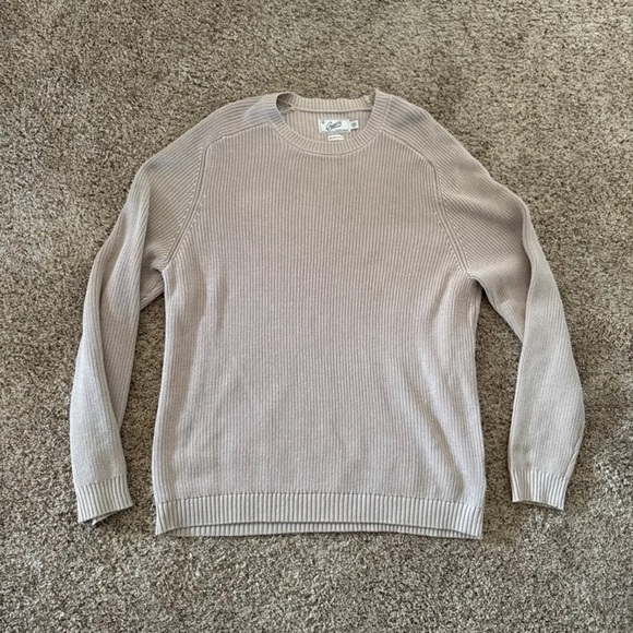 Grayers Men’s Shaker Stitch Cotton Crewneck Sweater in Oatmeal
size XL - Picture 9 of 12